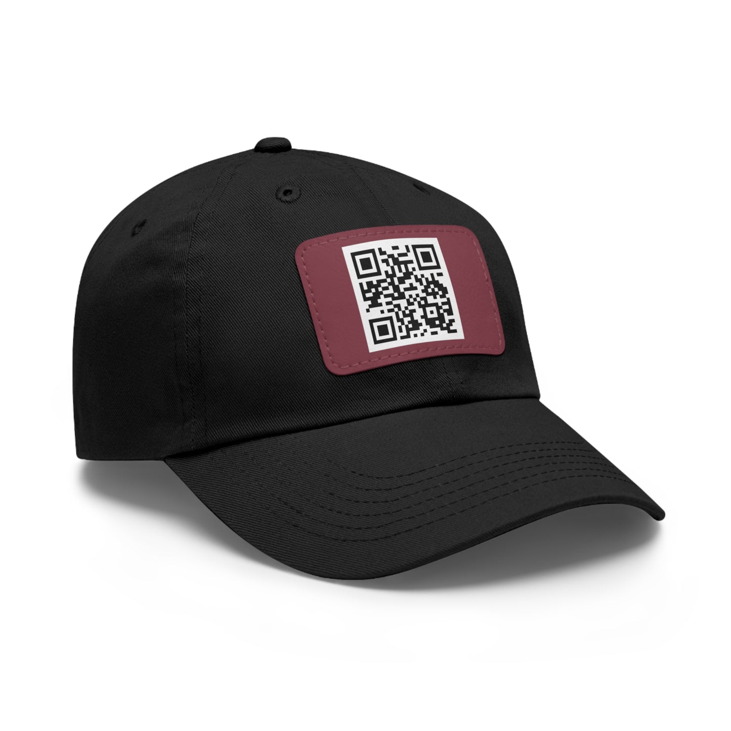 Custom QR Code Dad Hat with Leather Patch - Stylish & Functional Cap