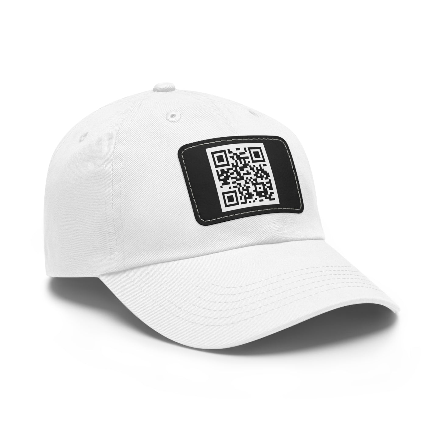 Custom QR Code Dad Hat with Leather Patch - Stylish & Functional Cap