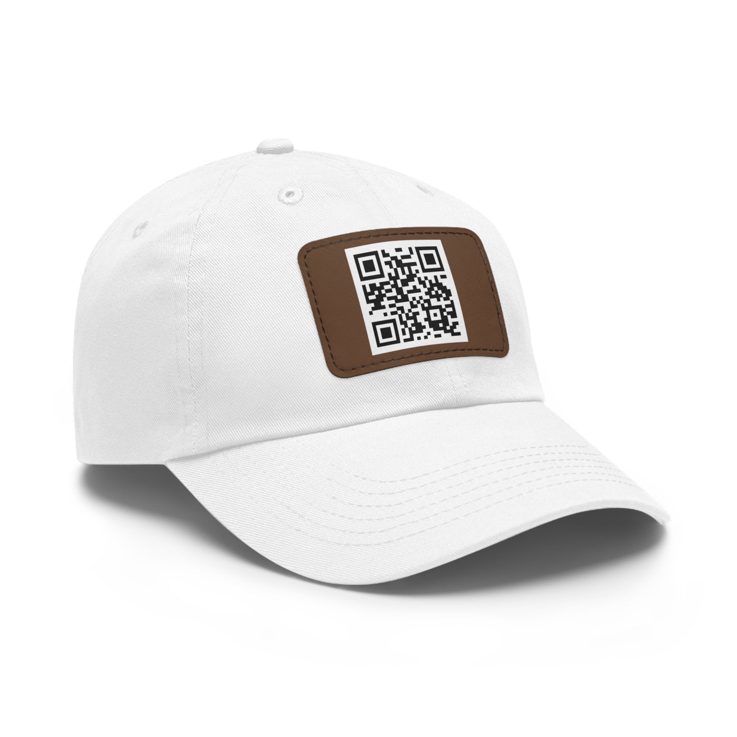 Custom QR Code Dad Hat with Leather Patch - Stylish & Functional Cap