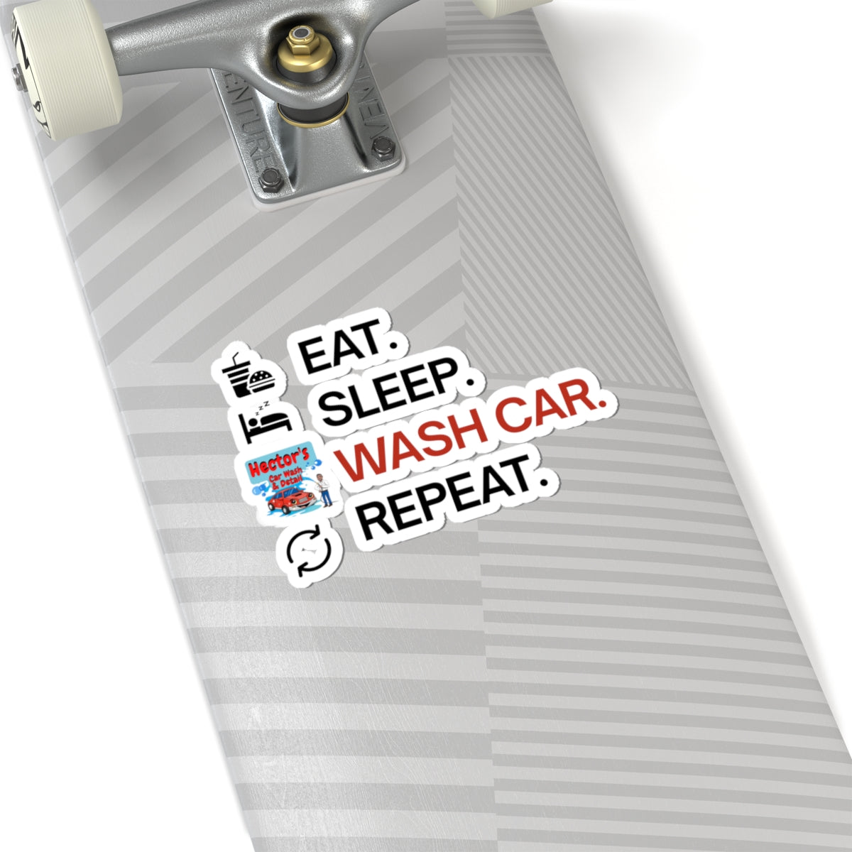'Eat Sleep Wash Car Repeat' Car Wash Kiss-Cut Stickers - Fun Auto Decor