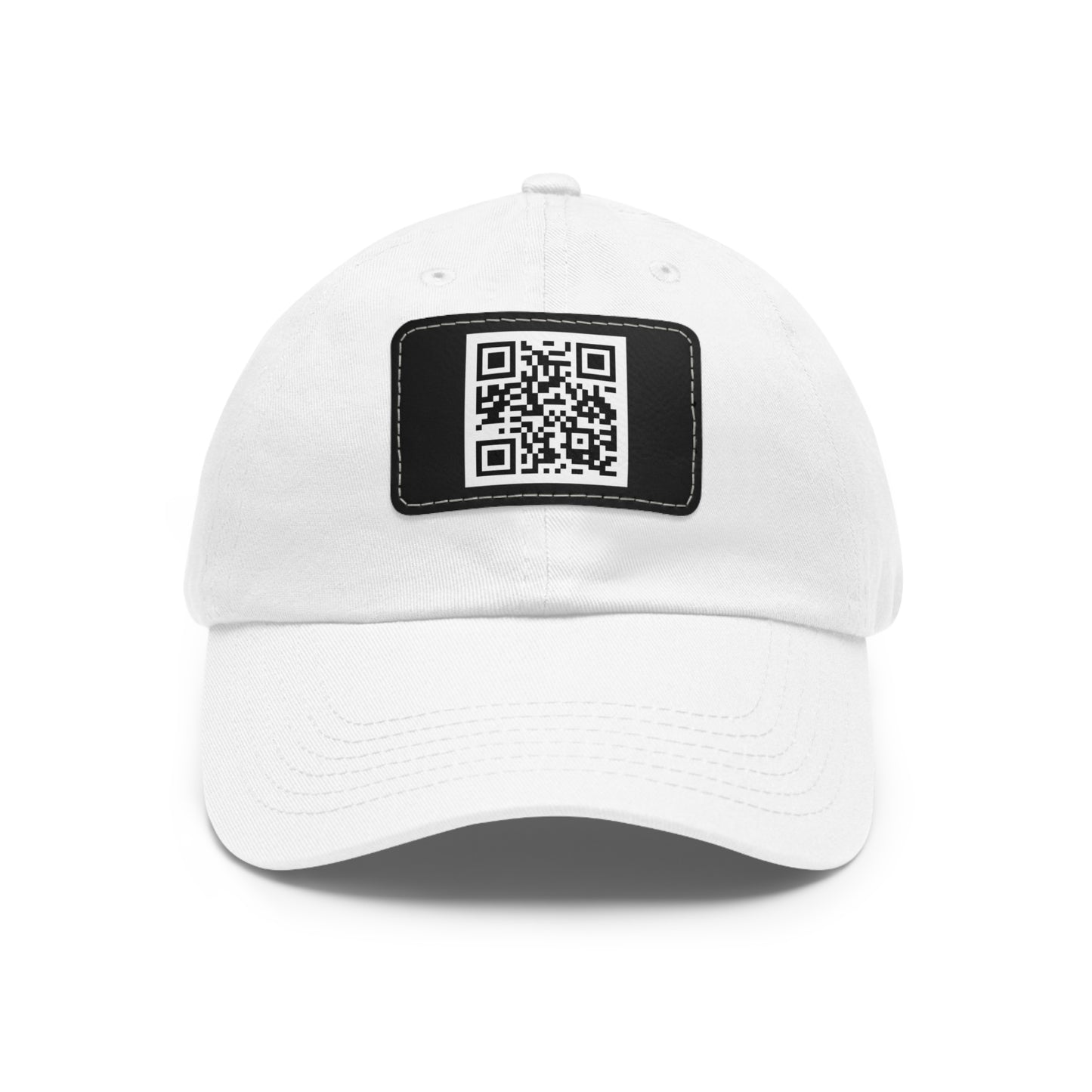 Custom QR Code Dad Hat with Leather Patch - Stylish & Functional Cap