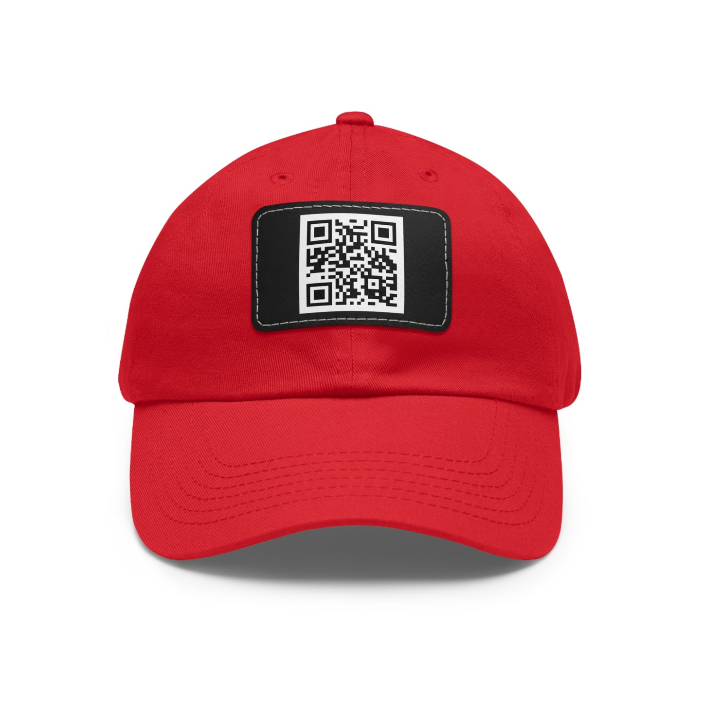 Custom QR Code Dad Hat with Leather Patch - Stylish & Functional Cap