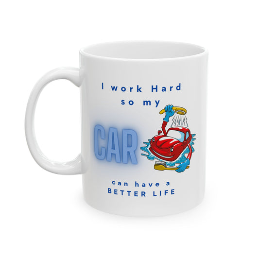 'I Work Hard' Funny Motivational Ceramic Mug - Perfect Gift for Coffee Lovers