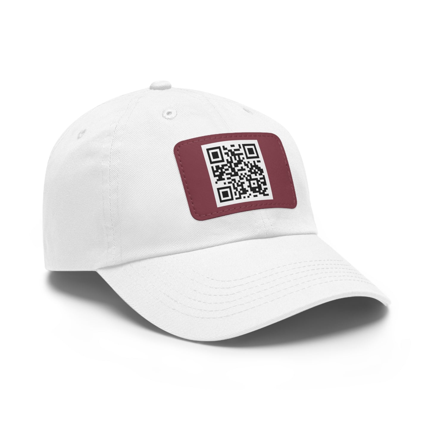 Custom QR Code Dad Hat with Leather Patch - Stylish & Functional Cap