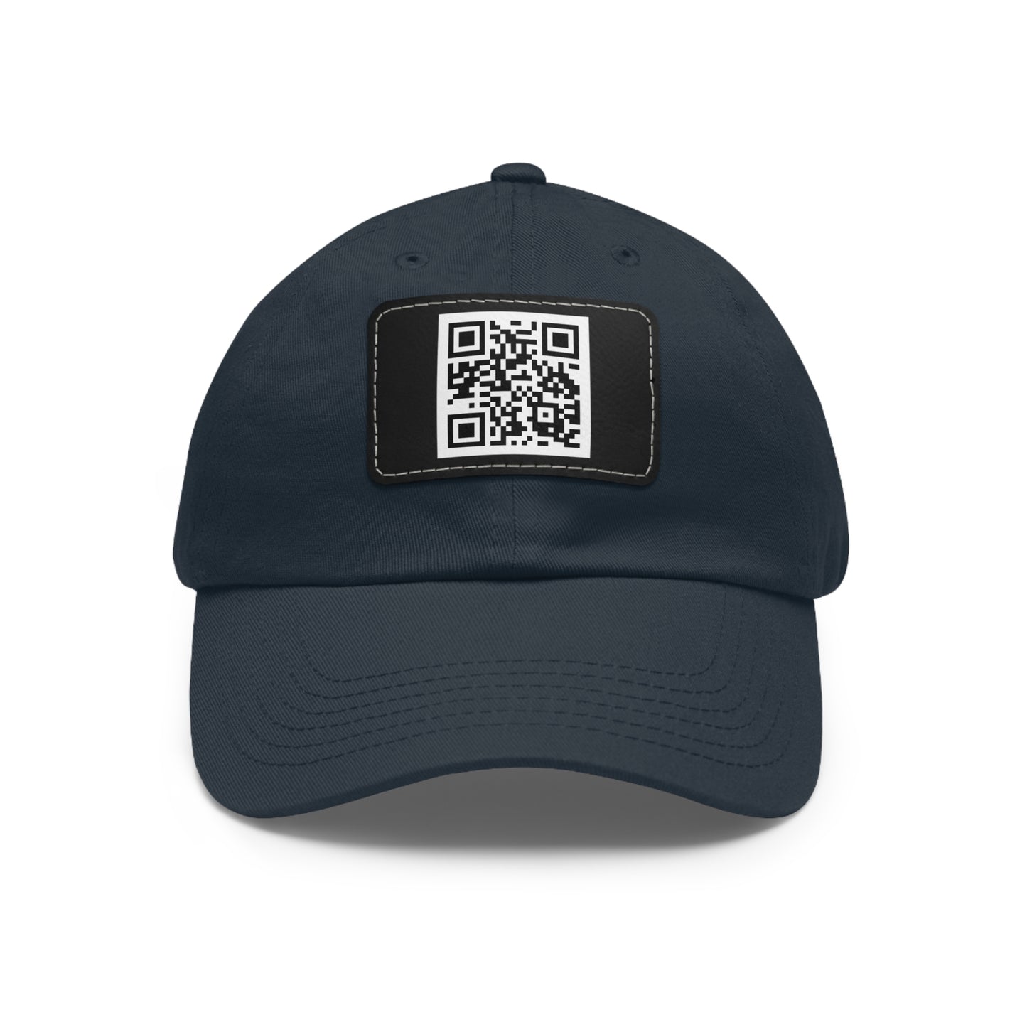 Custom QR Code Dad Hat with Leather Patch - Stylish & Functional Cap