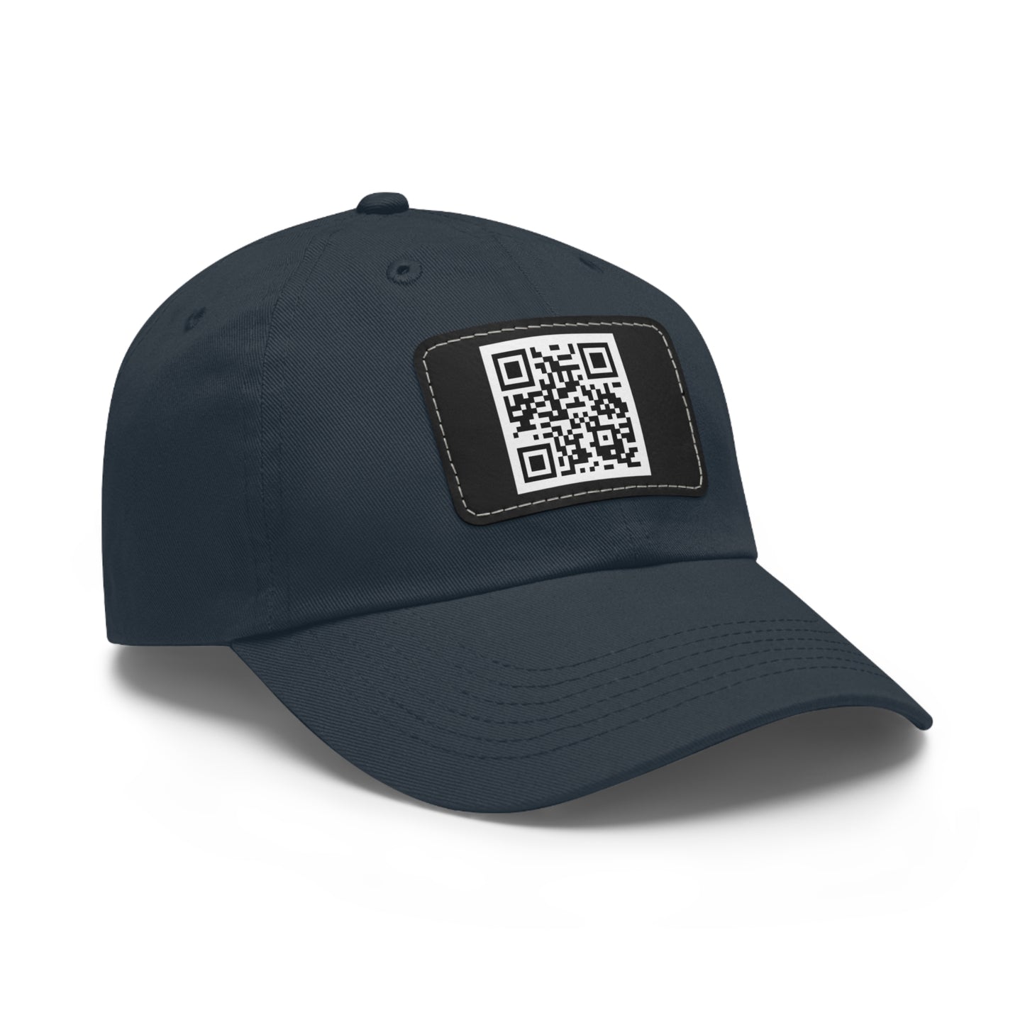 Custom QR Code Dad Hat with Leather Patch - Stylish & Functional Cap