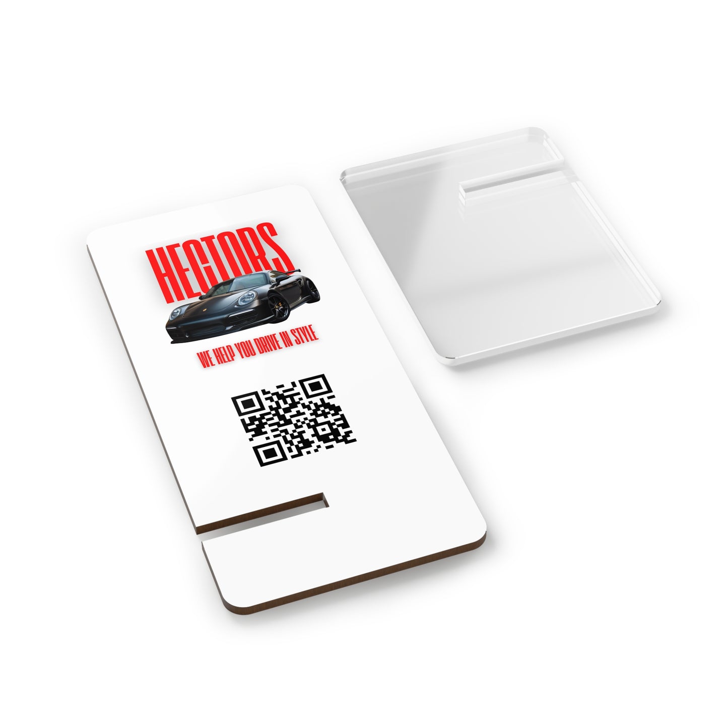 Stylish Smartphone Display Stand with QR Code - Perfect for Car Enthusiasts