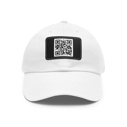 Custom QR Code Dad Hat with Leather Patch - Stylish & Functional Cap