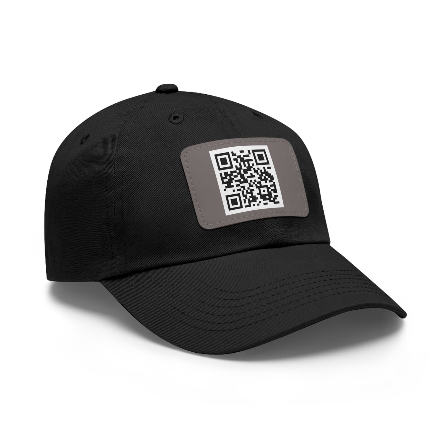 Custom QR Code Dad Hat with Leather Patch - Stylish & Functional Cap