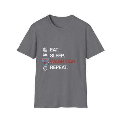Hector's 'Eat Sleep Wash Car Repeat' Unisex Soft Style T-Shirt