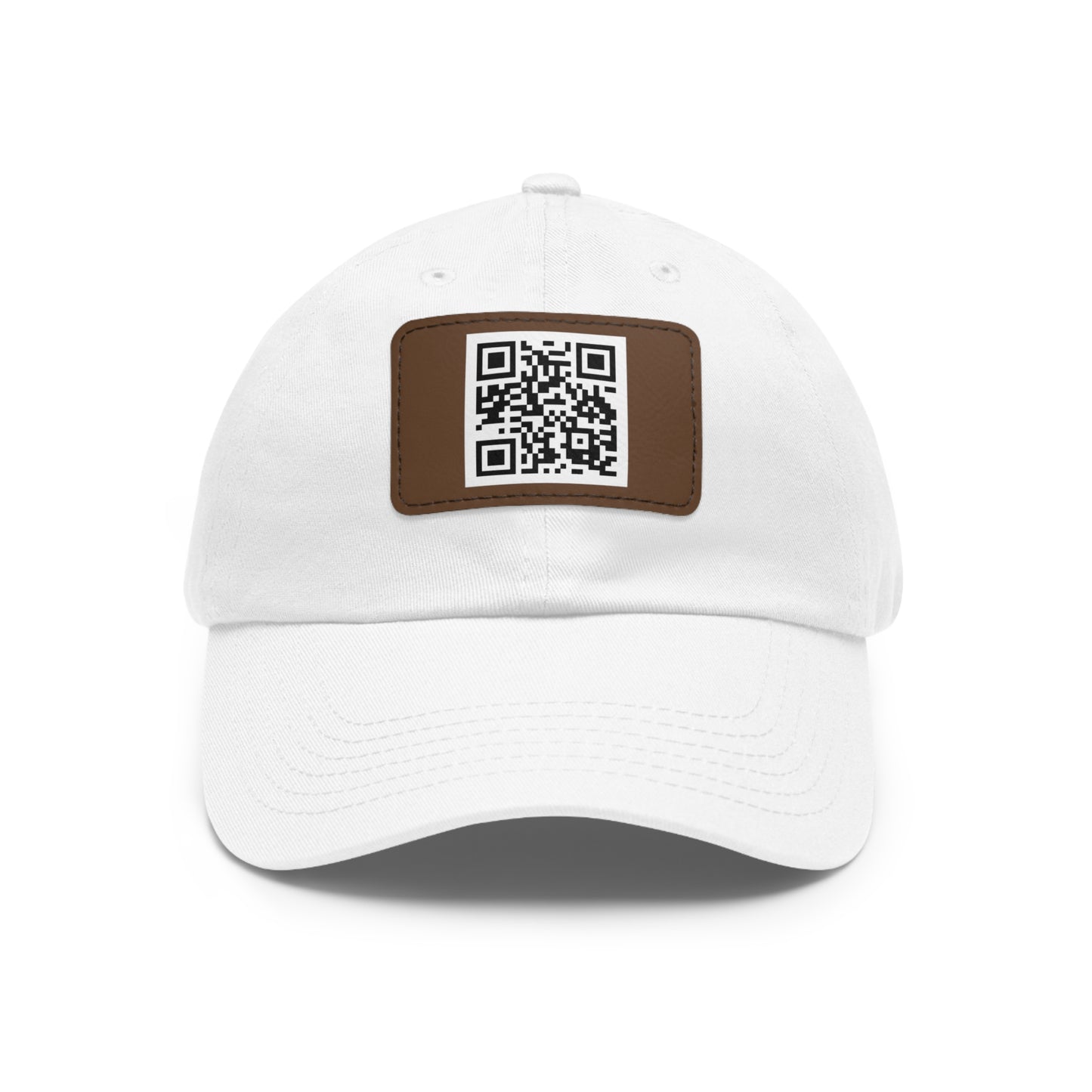 Custom QR Code Dad Hat with Leather Patch - Stylish & Functional Cap