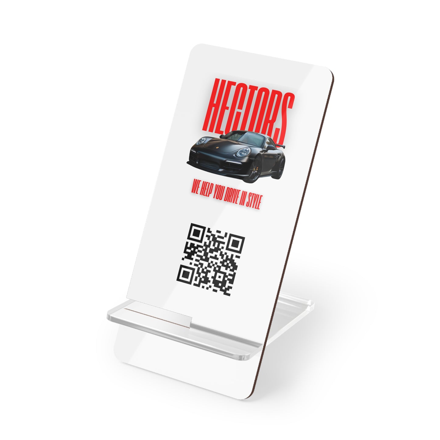 Stylish Smartphone Display Stand with QR Code - Perfect for Car Enthusiasts