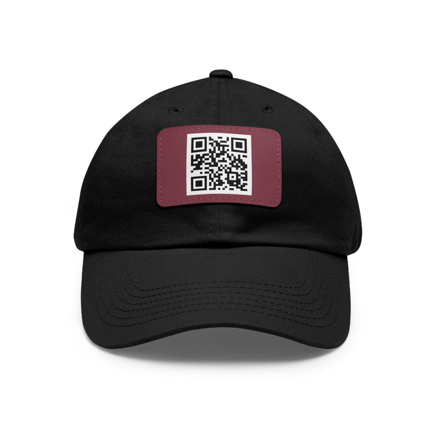 Custom QR Code Dad Hat with Leather Patch - Stylish & Functional Cap