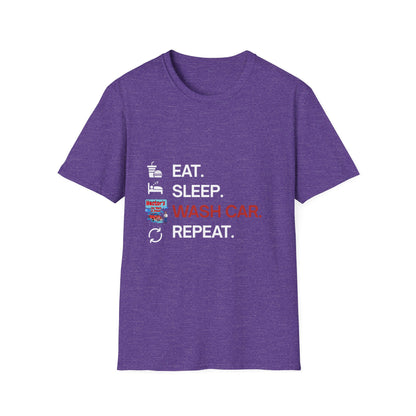 Hector's 'Eat Sleep Wash Car Repeat' Unisex Soft Style T-Shirt