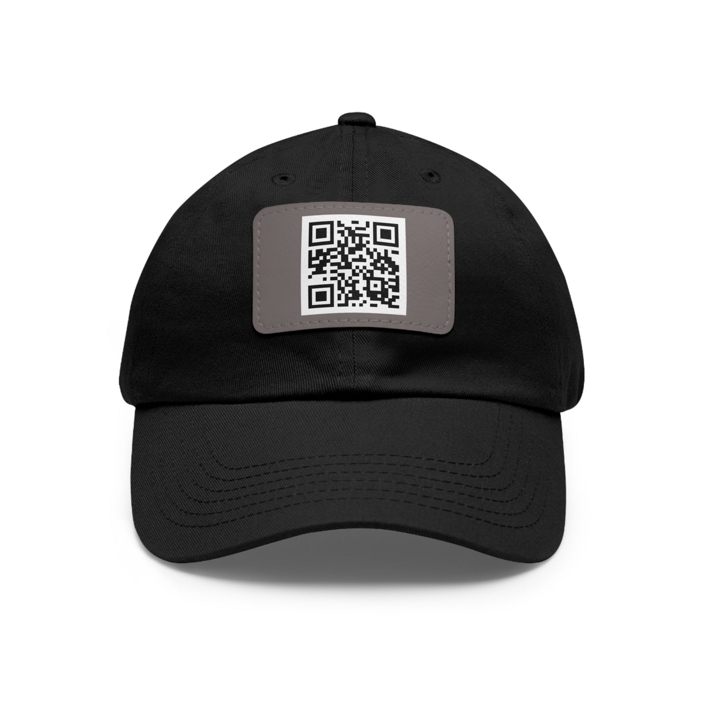 Custom QR Code Dad Hat with Leather Patch - Stylish & Functional Cap