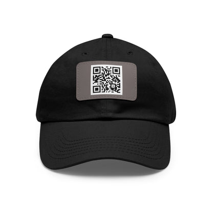 Custom QR Code Dad Hat with Leather Patch - Stylish & Functional Cap