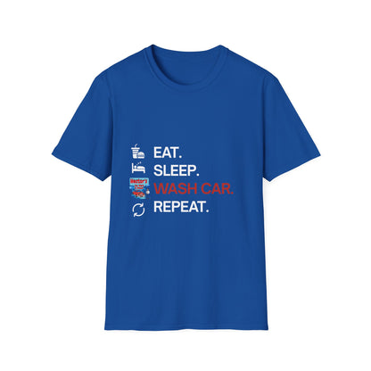 Hector's 'Eat Sleep Wash Car Repeat' Unisex Soft Style T-Shirt