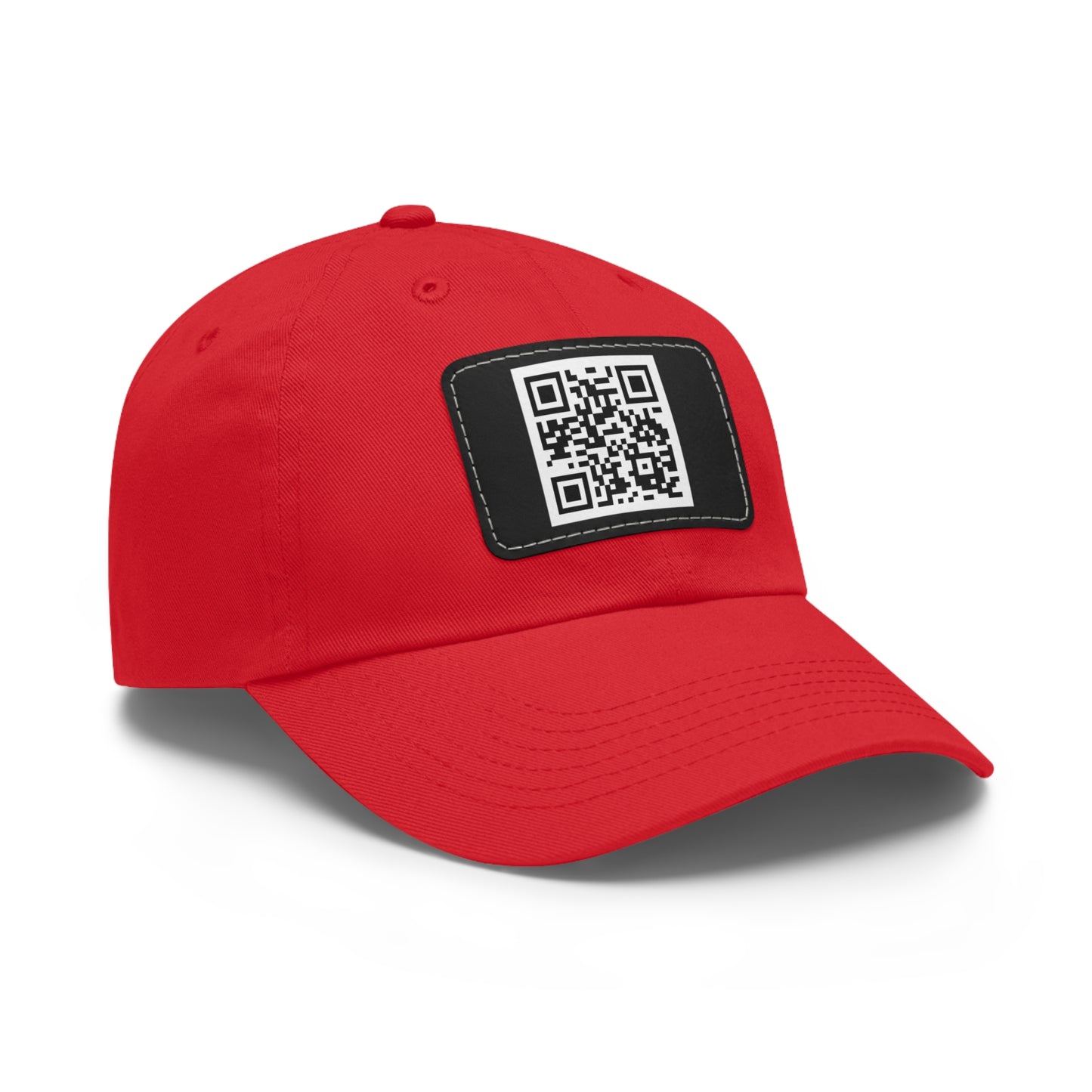 Custom QR Code Dad Hat with Leather Patch - Stylish & Functional Cap