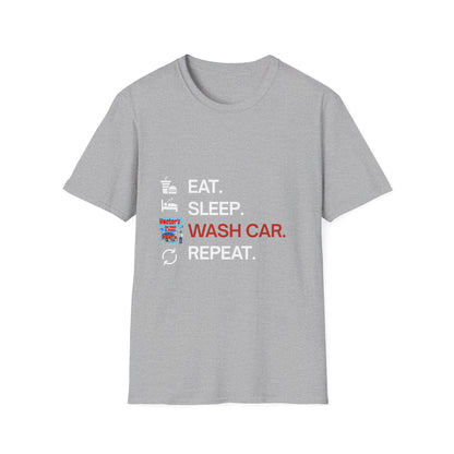 Hector's 'Eat Sleep Wash Car Repeat' Unisex Soft Style T-Shirt