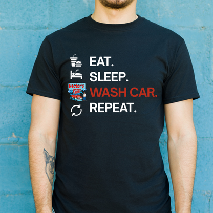 Hector's 'Eat Sleep Wash Car Repeat' Unisex Soft Style T-Shirt